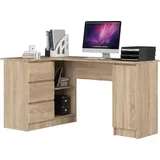 akord furniture factory AKORD B20 links Sonoma-Eiche mit 3 Schubladen, und 4 Ablagen B155 x H77 x T85 cm