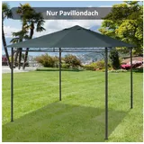 furnicato Pavillon-Ersatzdach Pavillon Ersatzdach 295-300 cm Dunkelgrau, 300 x 300 cm, UV-beständige Pavillienabdeckung mit Drainage und Belüftungssystem braun|grau