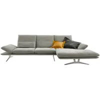 Koinor Ecksofa, Grau, Textil, Uni, 3-Sitzer, Ottomane rechts, L-Form, 314x159 cm, Goldenes M, Fußauswahl, Stoffauswahl, seitenverkehrt erhältlich, Hocker Rücken echt, individuell planbar, Wohnzimmer, Sofas & Couches, Wohnlandschaften, Ecksofas
