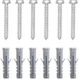 ELIVED Schrauben Dübeln TV Wandhalterung Betonwand und Holzbalkenwand, inklusive M6×60mm Sechskant-Schrauben und Dübel, Zubehör für TV Halterung, EV034