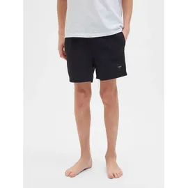 Jack & Jones Junior Badeshorts JPSTMAUI mit Double Layer Optik und Kordelzug unifarben, modisch, regular fit, Web schwarz 128
