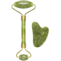 Beper C301ABE101 Rolle und Stein Gua Sha in Jade, Jade Roller & Gua Sha Massagge Tool, Gesichts- und Körpermassage, entspannend, Entfernung und Al...