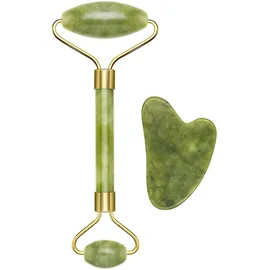 Beper C301ABE101 Rolle und Stein Gua Sha in Jade, Jade Roller & Gua Sha Massagge Tool, Gesichts- und Körpermassage, entspannend, Entfernung und Al...