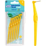 TePe Angle Interdentalbürste, Gelb, 0,7 mm/ISO 4, 6 Stk., Zahnwischenraumreinigung, Plaque-Entferner für mittelgroße Zahnlücken