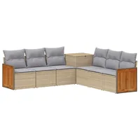 vidaXL Sofa Set 7-tlg. Beige/Grau Loungesofa