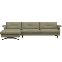 FLEXLUX Ecksofa Glow, super bequem durch hochwertigem Sitzaufbau mit Federkern, L-Form, Modernes skandinavisches Design grün