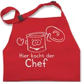 Kinderschürze Schürze Kinder Jungen Mädchen - Kochschürze - Hier kocht der Chef - 7-14 Jahre - Rot - kleinkind geschenk für kind mit name kochen kinderkochschürzen junior kinderkochschürze - 7-13 Jahre