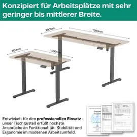 Albatros LIFT N3B, schwarz Elektrisch mit Motor, - Stufenlos Höhenverstellbares Schreibtischgestell /