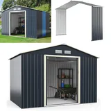 Costway Gerätehaus 2,77 x 2,55 m Grau