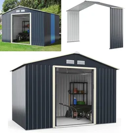 Costway Gerätehaus 2,77 x 2,55 m Grau