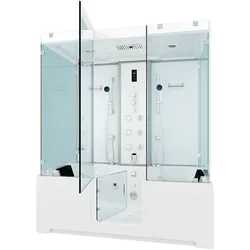 AcquaVapore Kombination Badewanne Dusche K88-WS-TH-B-EC-EA Duschtempel 180x100 cm 2K Scheibenversiegelung