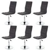Mendler Esszimmerstuhl HWC-C41 Stoff grau 6er Set