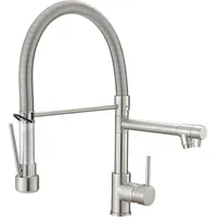 Timaco Küchenwasserhahn mit Schloss-Brause Gebürstetes Nickel