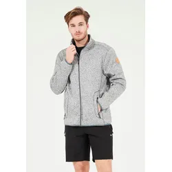 Fleecejacke WHISTLER "Sampton", Herren, Gr. S, grau, 100% Polyester, meliert, sportlich, lang, hoch geschlossener Ausschnitt, Langarm, Jacken, aus schnell trocknenden Materialien