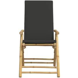 vidaXL 3-tlg. Bistro-Set Klappbar mit Dunkelgrauen Kissen Bambus