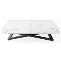 WFL GROUP Couchtisch Ecru, Holzwerkstoff, Rechteckig,Rechteckig, 120x76x80 cm, Wohnzimmer,