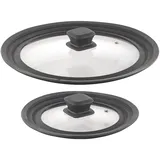 Rosenstein & Söhne Universal-Glasdeckel mit Silikonrand, 2er-Set