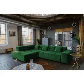 KAWOLA Sofa NEVADA Ecksofa Velvet smaragd Recamiere links - Grün