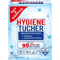 Gut&Günstig Desinfektionstücher 1-lagig weiß, 15 Tücher