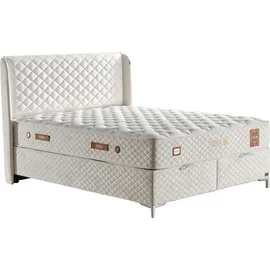 Bambi Thermo Control Boxspringbett-Set PCM-Technologie Temperatur 29cm H3 – Anthrazit / 140 / 200 - Grau