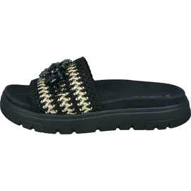 tt.bagatt BAGATT Pantoletten - Schwarz/Gold Textil Schuhgröße 38 EU