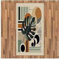 Teppich Flachgewebe Deko-Teppiche für das Wohn-,Schlaf-, und Essenszimmer, Abakuhaus, rechteckig, Monstera Tropisches Blatt in Salbeigrün grün 80 cm x 150 cm