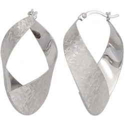 Paar Creolen JOBO, silber (silber 925), Ohrringe, Damen, Silber 925 (Sterlingsilber), 925 Silber