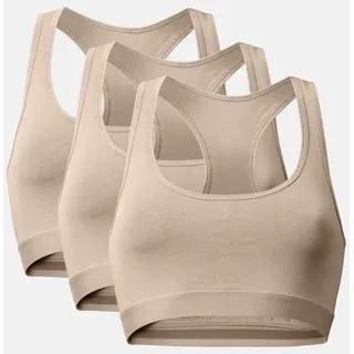 BIO-BAUMWOLL BRALETTE - 3-Pack - Beige - XL