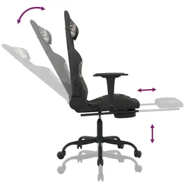 vidaXL Gaming-Stuhl mit Fußstütze schwarz/tarnfarben stoff