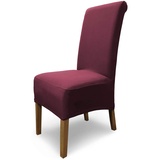 SCHEFFLER-Home 6X Stuhlhussen Stretch Emma/elastische Stuhlhussen Bordeaux 6er Set/Stuhlhussen Baumwolle als Stuhlabdeckung/Stuhlhussen Schwingstühle/Stuhl Hussen Stretch als Stuhlüberzug
