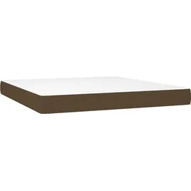 vidaXL Boxspringbett mit Matratze & LED Dunkelbraun 180x200 cm Stoff