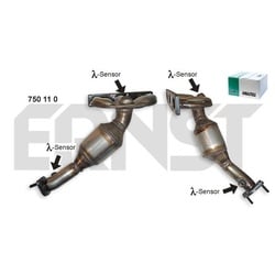 ERNST Katalysator Set Krümmerkatalysator,Katalysator Für Zylinder 4-6  für BMW 18407518676 750110