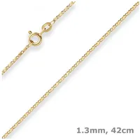 Schmuck Krone Goldkette 1,3mm S-Panzerkette aus 585 Gelbgold 42cm, Gold 585 goldfarben