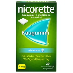 nicorette Kaugummi 4mg whitemint zur Rauchentwöhnung 30 St