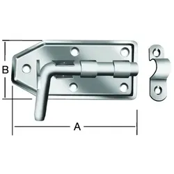 Bolzenriegel,mit Schlaufe,gerade,160x65, silber feuerv.