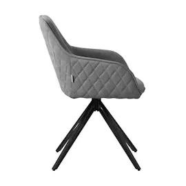 ML-Design Esszimmerstühle drehbar 6er Set Textil Webstoff Grau Drehstuhl,