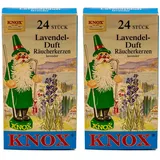 Knox Räucherkerzen 2er Set - Lavendel - Menge: 48 Stück - Made in Germany