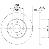 HELLA PAGID HELLA Bremsscheibe NISSAN Sunny II Cherry III