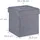 Relaxdays Sitzhocker mit Stauraum Stoff 38 x 41 x 38 cm Grau