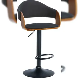 CLP 2er Set Barhocker Nilse Stoff I Drehbarer Barstuhl Mit Holzsitzschale I Höhenverstellbares Metallgestell Mit Fußstütze