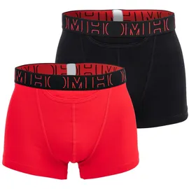HOM Boxershorts 2er Pack Rot / Schwarz / Mehrfarbig S