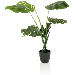 bümö plants Monstera Kunstpflanze - Täuschend echtes Fensterblatt, geruchlose Premium Kunstblume für lebendiges Ambiente - authentische, künstliche