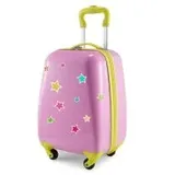 For Kids - Kindergepäck + reflektierende Aufkleber Monster, Kinderkoffer, Hartschalenkoffer für Kinder, Handgepäck, 24 Liter, Pink