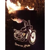 Coole Feuertonne/Feuerkorb mit Motiv Born to Ride