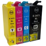 kompatible Ware für Epson C13T34764010 34XL Tintenpatrone MultiPack Bk,C,M,Y 16,3ml + 3x10,8ml VE=4 für Epson WF-3720 für WorkForce Pro WF-3720 Series