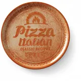 HENDI Pizzateller, Porzellan, Muster: Text und Pizza-Illustration, Geschirrspüler und Mikrowellen geeignet, ⌀330mm, rot