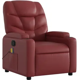 vidaXL Massagesessel mit verstellbarer Rückenlehne Kunstleder 89 x 100 x 0 cm Weinrot