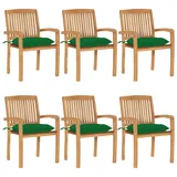 vidaXL Stapelbare Gartenstühle mit Kissen 6 St. 6 x 6 x 6 cm braun