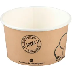 50x BIO Eisbecher aus Karton 150ml Ø8.5cm