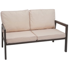 Mendler Garnitur HWC-L64, Gartenlounge Gartengarnitur Lounge-Set Sitzgruppe Sofa, Metall Polster creme-weiß